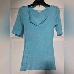 Grane Transparent Womens Top Light Blue Zebra Print Size Small 90s Retro Vintage